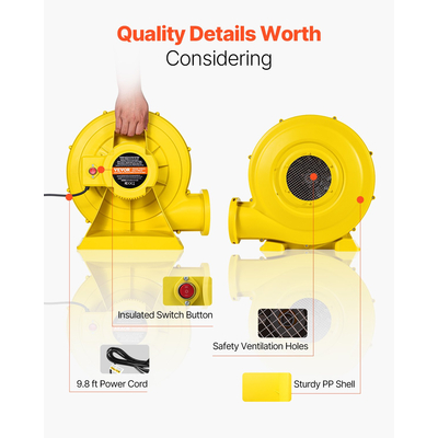 VEVOR Inflatable Bounce House Blower 1.2&amp;1.3HP 950W για Commercial Bounce House