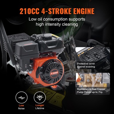 Πλυντήριο πίεσης αερίου VEVOR, 3600 PSI 2,6 GPM, Πλυστικό με πίεση αερίου με αντλία χαλκού, πιστόλι ψεκασμού και ράβδο προέκτασης, 5 ακροφύσια γρήγορης σύνδεσης, για καθαρισμό αυτοκινήτων, σπιτιών, δρόμων, αίθριων