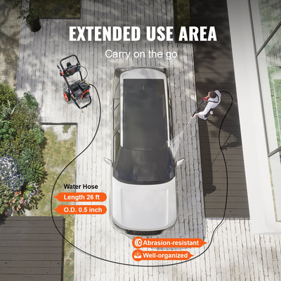 Πλυντήριο πίεσης αερίου VEVOR, 3600 PSI 2,6 GPM, Πλυστικό με πίεση αερίου με αντλία χαλκού, πιστόλι ψεκασμού και ράβδο προέκτασης, 5 ακροφύσια γρήγορης σύνδεσης, για καθαρισμό αυτοκινήτων, σπιτιών, δρόμων, αίθριων