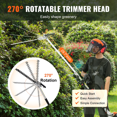VEVOR 6-σε-1 Πολυλειτουργικά εργαλεία κοπής Gas Hedge Trimmer 52CC Weed Eater