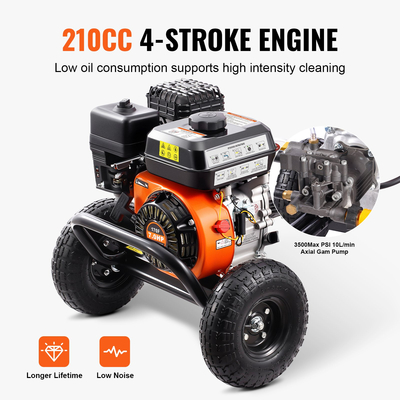 VEVOR Gas Pressure Washer 3500 PSI 10L/min 2,6 GPM with 5 Nozzle set for Cars