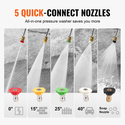 VEVOR Gas Pressure Washer 3500 PSI 10L/min 2,6 GPM with 5 Nozzle set for Cars