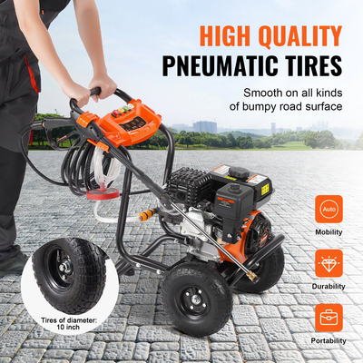 VEVOR Gas Pressure Washer 3500 PSI 10L/min 2,6 GPM with 5 Nozzle set for Cars