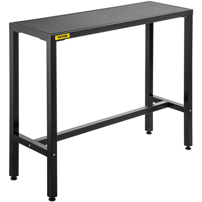 Τραπέζι μπαρ VEVOR εξωτερικού χώρου, 46,5 \&quot; L x 15 \&quot; Π x 38,6\&quot; Υ, Στενό Ορθογώνιο Ύψος Pub Station, Στιβαρό Μεταλλικό Πλαίσιο Ψηλός Πάγκος με Ρυθμιζόμενα Πόδια, για Αίθριο, Μπαλκόνι, Τραπεζαρία, Μπιστρό, Κήπος, Bl