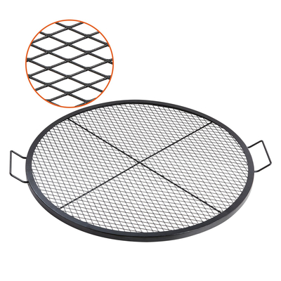 Σχάρα ψησταριάς VEVOR X-Marks Fire Pit, στρογγυλή σχάρα μαγειρέματος, σχάρα ψησίματος από ατσάλι βαρέως τύπου Campfire BBQ με λαβή και σύρμα στήριξης X, φορητό μαγειρικό σκεύος κάμπινγκ για εξωτερικό πάρτι &amp; συγκέντρωση, 36 ιντσών μαύρο