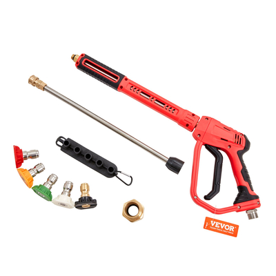 Πιστόλι πλύσης υψηλής πίεσης VEVOR, 4000 PSI, πιστόλι ηλεκτρικού πλυσίματος με αντικατάσταση προέκτασης ράβδου, πιστόλι αφρού εισόδου M22-14 mm &amp; συνδετήρα σωλήνα εξόδου 1/4&#039;&#039;, Λαβή πλύσης πίεσης με 5 ακροφύσια