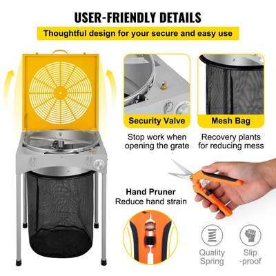 Επιτραπέζιο Hydroponic 3 ταχυτήτων Electric Trimmer Trimmer Reaper με 6 επιπλέον λεπίδες