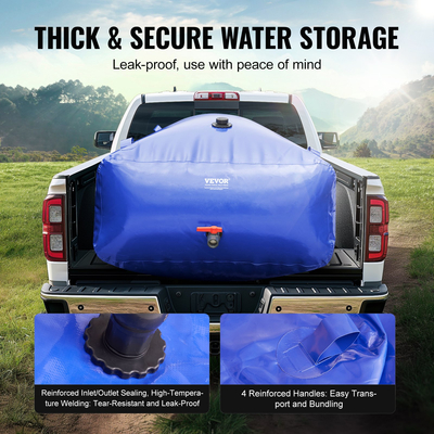 VEVOR Portable Water Storage Bladder 264 Gal 1000D PVC Πτυσσόμενη δεξαμενή νερού