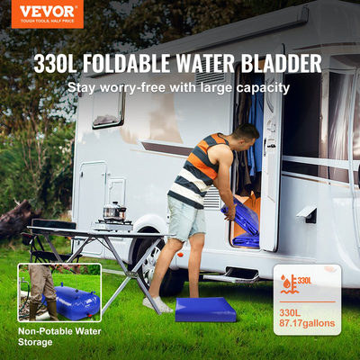 VEVOR Portable Water Storage Bladder 87 Gal 1000D PVC πτυσσόμενη δεξαμενή νερού
