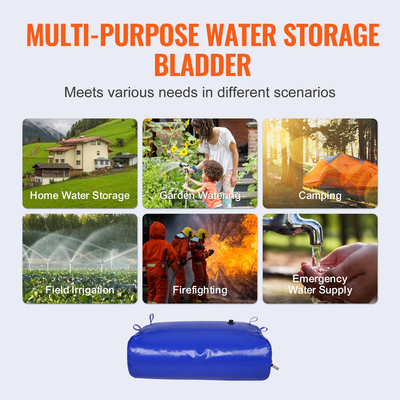 VEVOR Portable Water Storage Bladder 87 Gal 1000D PVC πτυσσόμενη δεξαμενή νερού