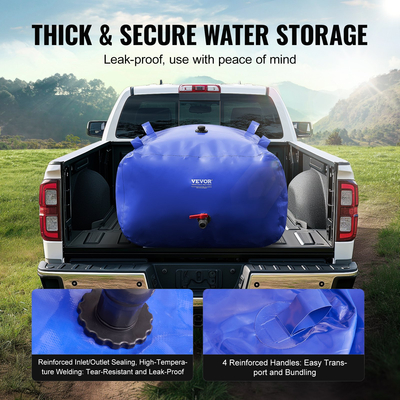 VEVOR Portable Water Storage Bladder 105.7 Gal 1000D PVC πτυσσόμενη δεξαμενή νερού