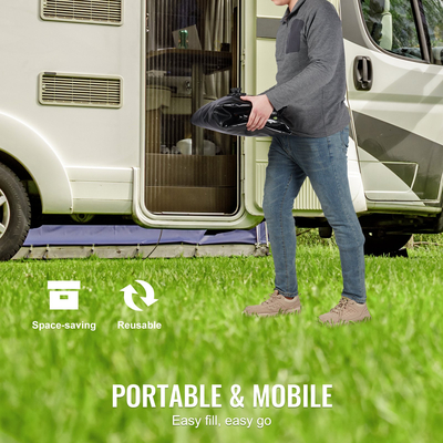 VEVOR Water Tank Bladder, 87 Gallon Μεγάλης χωρητικότητας, PVC πτυσσόμενη κύστη νερού που περιλαμβάνει καρφιά και κιτ υπερχείλισης, φορητή κύστη αποθήκευσης νερού για Garden Water Catcher, Μαύρο