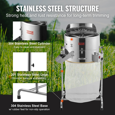 VEVOR Electric Bud Trimmer 18&#039;&#039; Electric Leaf Trimmer 60W Sharp Blades