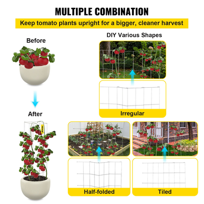 Κλουβί υποστήριξης φυτών κλουβιών ντομάτας Τετραγωνικός χάλυβας 3.8ασημένιος για τον κήπο