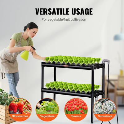 VEVOR Hydroponics Growing System 72 Sites 2-Layer Hydroponic Grow Kit Σωλήνες PVC