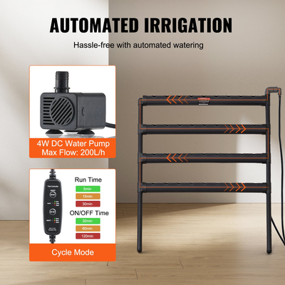 VEVOR Hydroponics Growing System 36 Sites 4-Layer Hydroponic Grow Kit Σωλήνες PVC