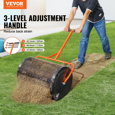 VEVOR 24&quot; κομποστοποιητής Peat Moss Spreader Roller Lawn Spreader Μαύρος