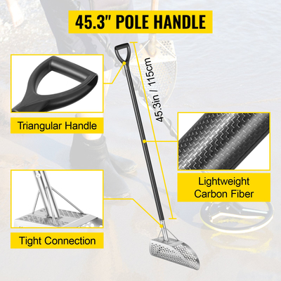 Ανιχνευτής μετάλλων VEVOR Ανίχνευση σέσουλα άμμου με λαβή από ανθρακονήματα