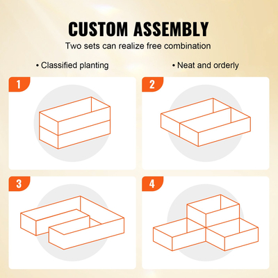 Κρεβάτι VEVOR Raised Garden, 7,9 x 2 x 0,8 ft Ξύλινο κουτί φυτευτήρων, κουτιά φύτευσης εξωτερικού χώρου με ανοιχτή βάση, για καλλιέργεια λουλουδιών/λαχανικών/βοτάνων στην πίσω αυλή/κήπο/αίθριο/μπαλκόνι, Burlywood