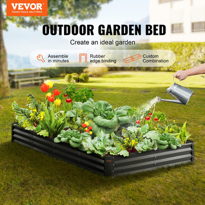 VEVOR Galvanized Raised Garden Bed Planter Box 94,5x47,2x11&quot; Λουλούδι λαχανικό