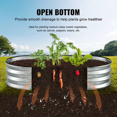 Κρεβάτι VEVOR Raised Garden, 48,2 x 24,6 x 11 ιντσών Γαλβανισμένο μεταλλικό κουτί φυτευτήρων, κουτιά φυτεύματος εξωτερικού χώρου με ανοιχτή βάση, για καλλιέργεια λουλουδιών/λαχανικών/βοτάνων στην πίσω αυλή/κήπο/αίθριο/μπαλκόνι, ασήμι