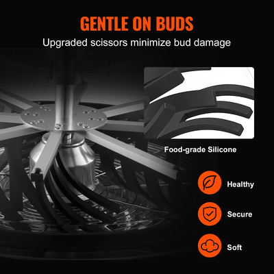 VEVOR Leaf Bowl Trimmer, 24&#039;&#039; Trimmer Bowl, Χειροκίνητο Bud Trimmer με λεπίδες από ανοξείδωτο ατσάλι για περιστροφή περιστροφής, περιλαμβάνεται θόλος καθαρής ορατότητας και κλαδευτήρι χειρός, για κοπή φύλλων, μπουμπουκιών, λουλουδιών