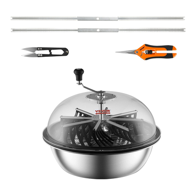 VEVOR Leaf Bowl Trimmer, 24&#039;&#039; Trimmer Bowl, Χειροκίνητο Bud Trimmer με λεπίδες από ανοξείδωτο ατσάλι για περιστροφή περιστροφής, περιλαμβάνεται θόλος καθαρής ορατότητας και κλαδευτήρι χειρός, για κοπή φύλλων, μπουμπουκιών, λουλουδιών