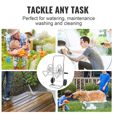 Καροτσάκι με καρούλι σωλήνα VEVOR, κράτημα έως και 200 ​​πόδια εύκαμπτου σωλήνα 5/8 ιντσών (Δεν περιλαμβάνεται σωλήνας), Καρότσια λάστιχου νερού κήπου Κινητά εργαλεία με ρόδες, βαρέως τύπου ατσάλι με επικάλυψη πούδρας σε εξωτερικό χώρο για κήπο, αυλή, γκαζόν