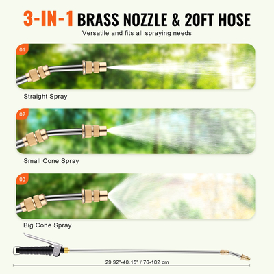 VEVOR ATV Sprayer 60 L/15,9 Gal ATV/UTV Spot Sprayer with A Nozzle Boom 1,9 GPM