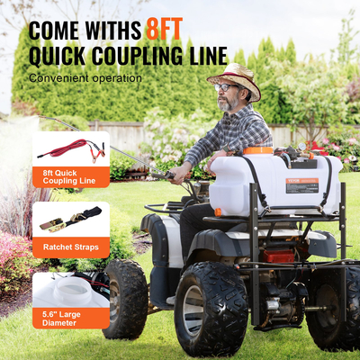 VEVOR ATV Sprayer 60 L/15,9 Gal ATV/UTV Spot Sprayer with A Nozzle Boom 1,9 GPM