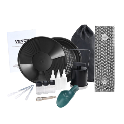 VEVOR Gold Panning Kit με Mini Sluice Box, 12&quot; εξοπλισμό εξόρυξης χρυσού από αλουμίνιο, 16 PCS Gold Prospecting Kit με Gold Pan, Classifier Screen, Separating Magnet, Drawstring backpack and αξεσουάρ