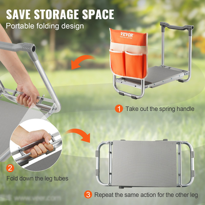 Γόνατο και κάθισμα VEVOR Garden, 10&quot; EVA φαρδύ μαξιλαράκι, 330 lbs χωρητικότητας 330 λίβρες αναδιπλούμενο σκαμπό κήπου, γονατιστός πάγκος για κηπουρική με τσάντα εργαλείων, δώρα για γυναίκες, παππούδες, ηλικιωμένους, μαμά και μπαμπά