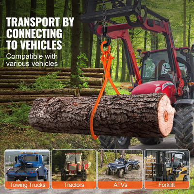 Λαβίδες ολίσθησης VEVOR, 2 λαβίδες ανύψωσης κορμών με νύχια, λαβίδες ολίσθησης από χάλυβα βαρέως τύπου, 1543 λίβρες/700 κιλά Χωρητικότητα φόρτωσης, Ανύψωση κορμών, Χειρισμός, Εργαλείο έλξης και μεταφοράς