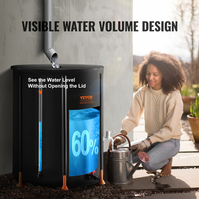 VEVOR Πτυσσόμενο Rain Barrel 66 Gal Rain Catcher με Spigots και κιτ υπερχείλισης