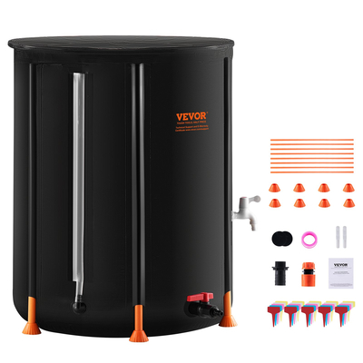 VEVOR Πτυσσόμενο Rain Barrel 66 Gal Rain Catcher με Spigots και κιτ υπερχείλισης