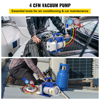 VEVOR 4CFM 1/3HP Αντλία κενού Ac Pump Vacuum Aircon Θάλαμος κενού Αντλία στεγνώματος κενού HVAC Ψύξη R134a R502 R22 R12 Αντάπτορας κλιματισμού A/C