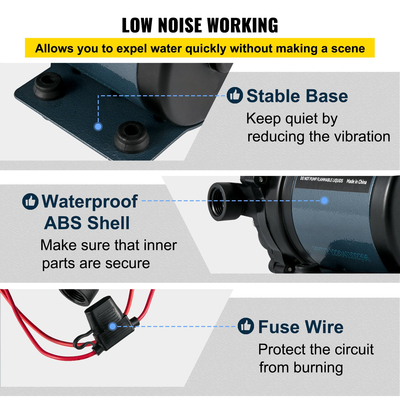 VEVOR Washdown Pump, 12V DC, 7 GPM 60 PSI, Μέγ. Αντλία νερού 10 FT, με βαλβίδα EPDM, φίλτρο θαλασσινού νερού γενικής χρήσης και θηλυκό/αρσενικό σπείρωμα, για RV, Marine Deck, Yacht