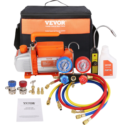 VEVOR 1/4 HP HVAC αντλία κενού και σετ μετρητή 4 CFM κιτ μετρητή πολλαπλής με σωλήνα