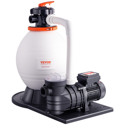 Vevor Sand Filter Pump Above Ground 1,14hp 850w Power 16-inch Sand Filter Tank 18000 L/h Ρυθμός ροής 18000 L/h Σύστημα Αντλίας Πισίνας &amp; Φίλτρα Combo Σετ με βαλβίδα πολλαπλών θυρών 6 κατευθύνσεων και καλάθι φίλτρου, για οικιακές και εμπορικές πισίνες