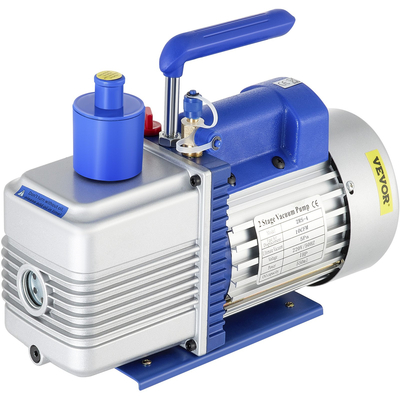 Αντλία κενού VEVOR, 10CFM 1 HP, Περιστροφική αντλία κενού δύο σταδίων, 220V 5 PA Facility HVAC Ψυκτικό εργαλείο αέρα για HVAC, αυτόματη επαναφόρτιση ψυκτικού AC, απαέρωση κρασιού και επεξεργασία τροφίμων, μπλε