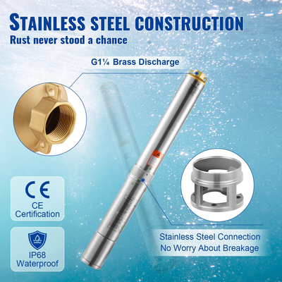 VEVOR Deep Well Submersible Pump Αντλία νερού από ανοξείδωτο χάλυβα 750W 230V 7,1 m³/h