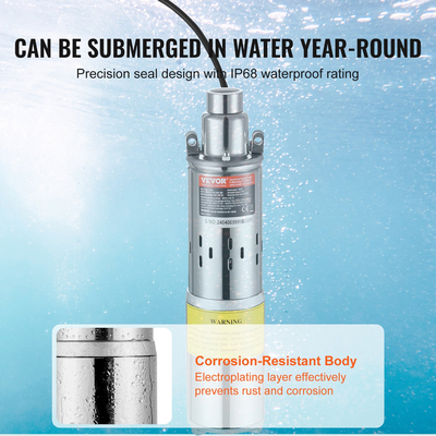 VEVOR Solar Water Pump, 48V DC 369W υποβρύχια αντλία βαθιάς πηγαδιού, μέγιστη ροή 8,4 GPM, Max Head 273 ft, Max Submersion 65,6 ft, ηλιακή αντλία νερού για πηγάδι, άρδευση αγροκτημάτων, κατανάλωση ζώων