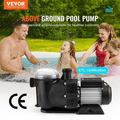 Αντλία πισίνας VEVOR Above Ground, 1500W/2,0HP, 115G PM Αντλία πισίνας μονής ταχύτητας, Ταχύτητα 2850rpm, Αντλία πισίνας κεφαλής ανύψωσης 15m Μέγ. με Καλάθι Φίλτρου, για Υπέργειες Πισίνες, Spa