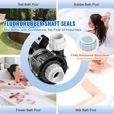 Αντλία Spa διπλής ταχύτητας Vevor, Αντλία υδρομασάζ 48 πλαισίων, 1100 W / 35 M³/h / 13 M Υψηλή ταχύτητα ή 250 W / 14 M³/h / 2,8 M Χαμηλή ταχύτητα, 2 In/5,6 CM Υποδοχές 90° Περιστροφική διεπαφή Anti- διαρροή Υπερθέρμανση Αυτόματη προστασία απενεργοποίησης για σπα σπιτιών, υπαίθρια σπα, υπόγεια σπα
