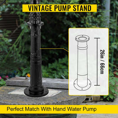 VEVOR Antique Hand Water Pump Stand Pitcher Stand Βάση αντλίας από χυτοσίδηρο με πηγαδάκι με προκαθορισμένες οπές 0,5&quot; για εύκολη εγκατάσταση Old Fashion Stand αντλίας για το σπίτι Yard Pond Garden Outdoors Black