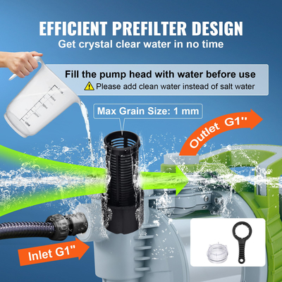 Αντλία ρηχού πηγαδιού VEVOR με δεξαμενή πίεσης, 1300W 230V, 4200L/h 50 m Head 5 bar, Φορητές αυτόματες αντλίες νερού ενίσχυσης νερού από ανοξείδωτο χάλυβα με προφίλτρο για άρδευση γκαζόν στο σπίτι, μεταφορά νερού