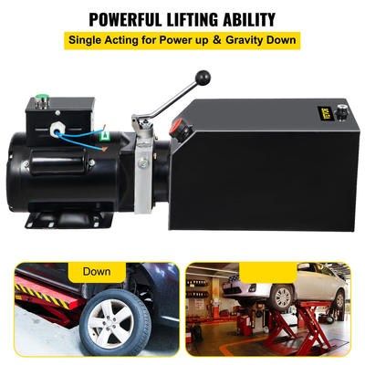 VEVOR 14L Car Lift Hydraulic Power Unit 60hz 1HP Hydraulic Pump Auto Repair Hydraulic Metal Reservoir for Hydraulic Pump Power Unit Tractor Vehicles Car Lift