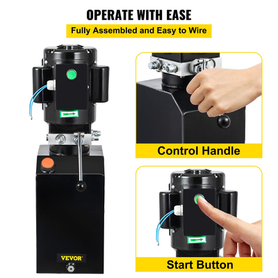 VEVOR 14L Car Lift Hydraulic Power Unit 60hz 1HP Hydraulic Pump Auto Repair Hydraulic Metal Reservoir for Hydraulic Pump Power Unit Tractor Vehicles Car Lift