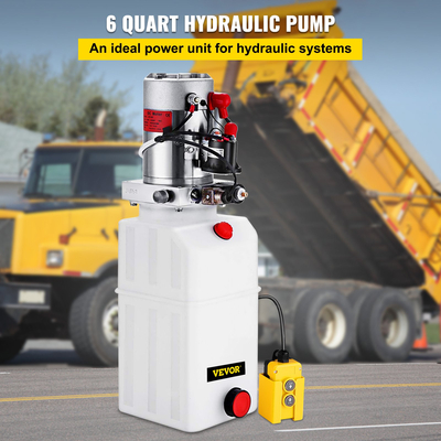 VEVOR Hydraulic Pump Μονάδα ισχύος DC 12V 6L Hydraulic Pump 6 Quart Hydraulic Pump Υδραυλική αντλία για ανατρεπόμενα φορτηγά