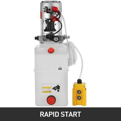 Ηλεκτρική υδραυλική αντλία 7l Πλαστική δεξαμενή μονής δράσης 12v Dc